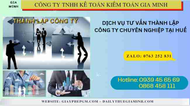 Dịch vụ thành lập công ty chuyên nghiệp tại TT Huế