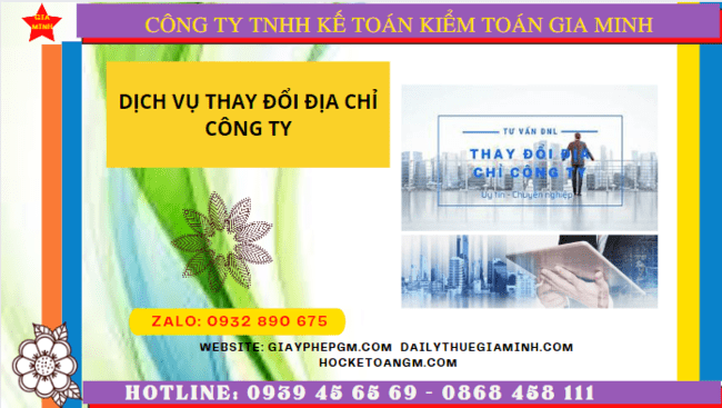 Dịch vụ thay đổi địa chỉ công ty tại bình phước chỉ 1.200.000 đ 4 Dịch vụ thay đổi địa chỉ trụ sở công ty tại Bình Phước