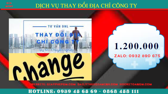 Dịch vụ thay đổi địa chỉ công ty tại tây ninh chỉ 1.200.000 đ 5 Chi phí dịch vụ thay đổi địa chỉ công ty tại Tây Ninh chỉ 1.200.000 Đ
