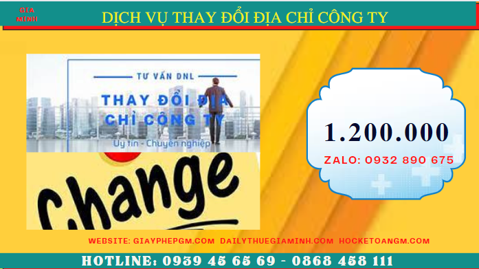 Dịch vụ thay đổi địa chỉ công ty tại gia lai chỉ 1.200.000 đ 5 Chi phí dịch vụ thay đổi địa chỉ công ty tại Gia Lai chỉ 1.200.000 Đ
