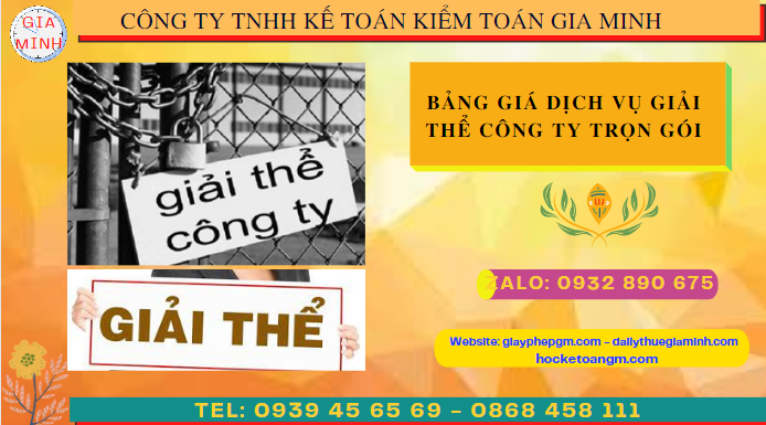 Bảng giá dịch vụ giải thể công ty trọn gói tại Tuyên Quang 8 Dịch vụ giải thể công ty nhanh gọn tại Tuyên Quang