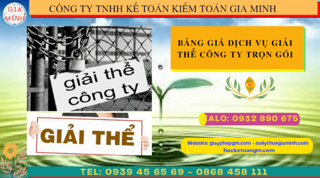 Bảng giá dịch vụ giải thể công ty trọn gói tại Thái Nguyên mới nhất 16 Dịch vụ giải thể công ty doanh nghiệp uy tín tại Thái Nguyên