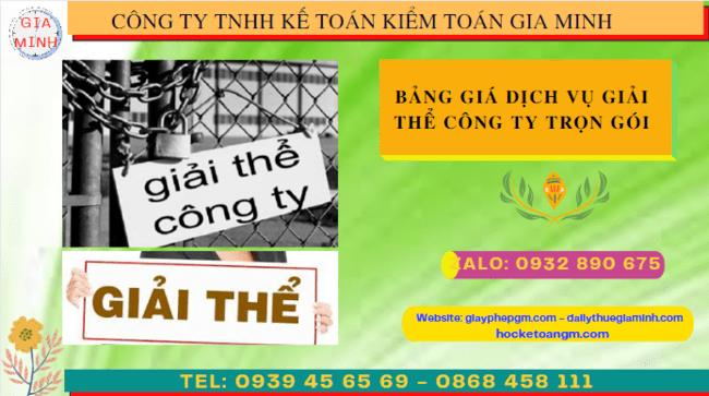 Bảng giá dịch vụ giải thể công ty trọn gói tại Quảng Ninh 12 Dịch vụ giải thể công ty doanh nghiệp uy tín tại Quảng Ninh
