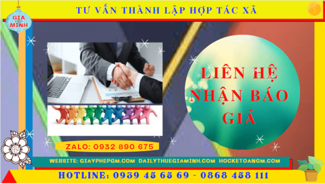 Tư vấn thành lập hợp tác xã tại quận 1 5 Chi phí dịch vụ thành lập hợp tác xã tại Quận 1