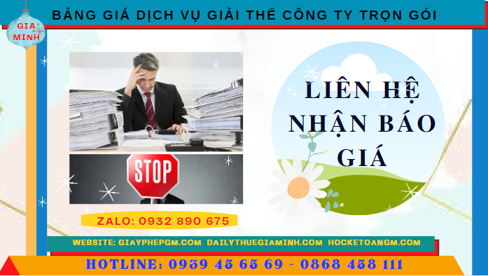 Cung cấp bảng giá giải thể công ty trọn gói tại Điện Biên