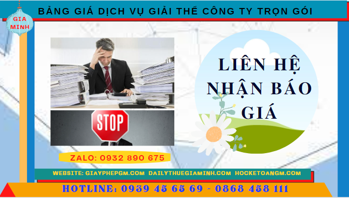 Cung cấp bảng giá giải thể công ty trọn gói tại Hòa Bình
