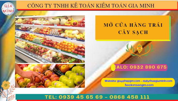 Chi phí dịch vụ mở cửa hàng trái cây sạch tại Bắc Giang