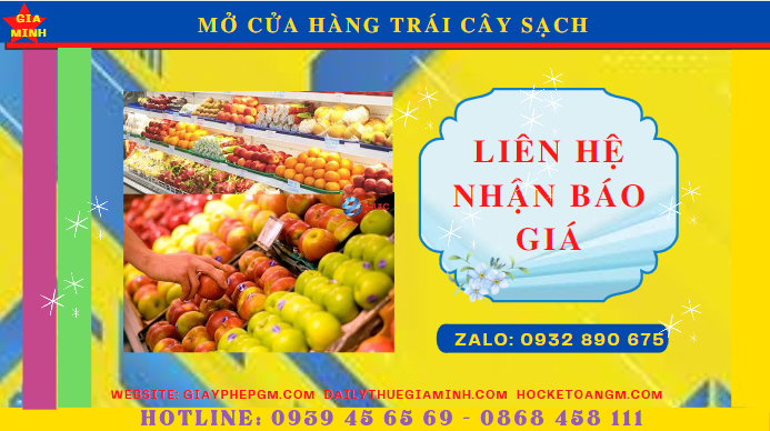 Chi phí dịch vụ mở cửa hàng trái cây sạch tại Bắc Giang