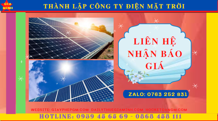 Thành lập công ty điện mặt trời tại quận 1 - tphcm 5 Chi phí thành lập công ty điện mặt trời tại Quận 1 - TPHCM