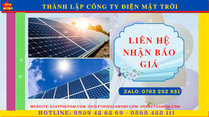 Thành lập công ty điện mặt trời tại bình định 5 Chi phí thành lập công ty điện mặt trời tại Bình Định
