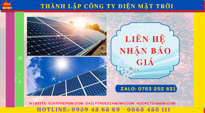 Thành lập công ty điện mặt trời tại khánh hòa 5 Chi phí thành lập công ty điện mặt trời tại Khánh Hòa