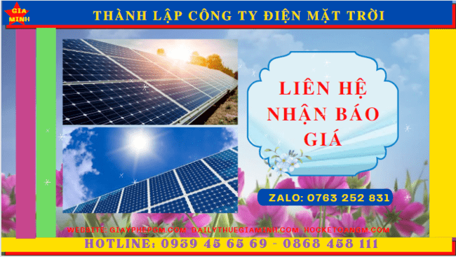 Thành lập công ty điện mặt trời tại sơn la 5 Chi phí thành lập công ty điện mặt trời tại Sơn La
