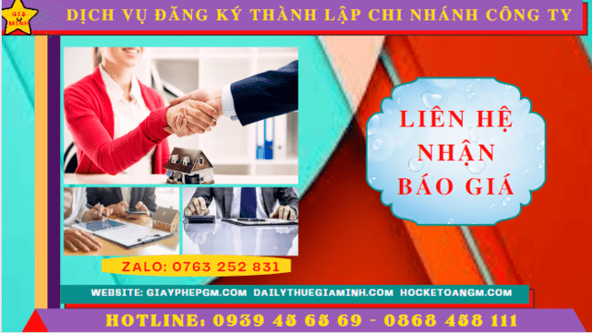 Dịch vụ đăng ký thành lập chi nhánh công ty tại Quận 3 - TPHCM 5 Chi phí đăng ký thành lập chi nhánh tại Quận 3 - TPHCM