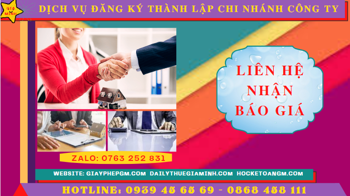 Dịch vụ đăng ký thành lập chi nhánh công ty tại Quận 4 - TPHCM 5 Chi phí đăng ký thành lập chi nhánh tại Quận 4 - TPHCM
