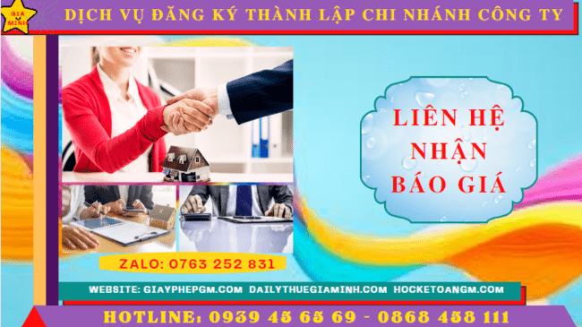 Dịch vụ đăng ký thành lập chi nhánh công ty tại Nha Trang 5 Chi phí đăng ký thành lập chi nhánh tại Nha Trang