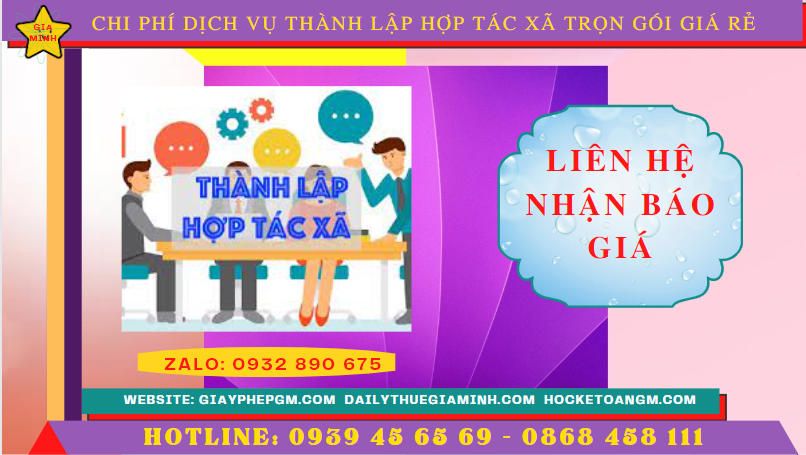 DỊCH VỤ THÀNH LẬP HỢP TÁC XÃ THÀNH PHỐ CẦN THƠ TRỌN GÓI GIÁ RẺ 2 Chi phí dịch vụ thành lập hợp tác xã tại thành phố Cần Thơ