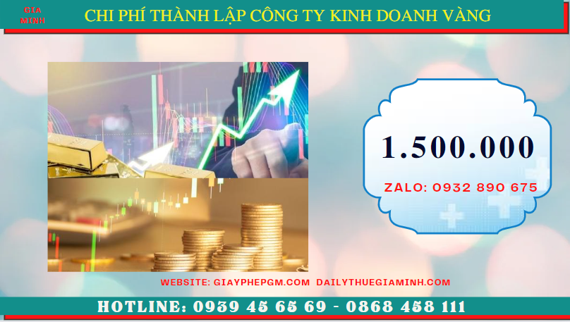 Chi phí thành lập doanh nghiệp mua bán vàng miếng tại Cần Thơ