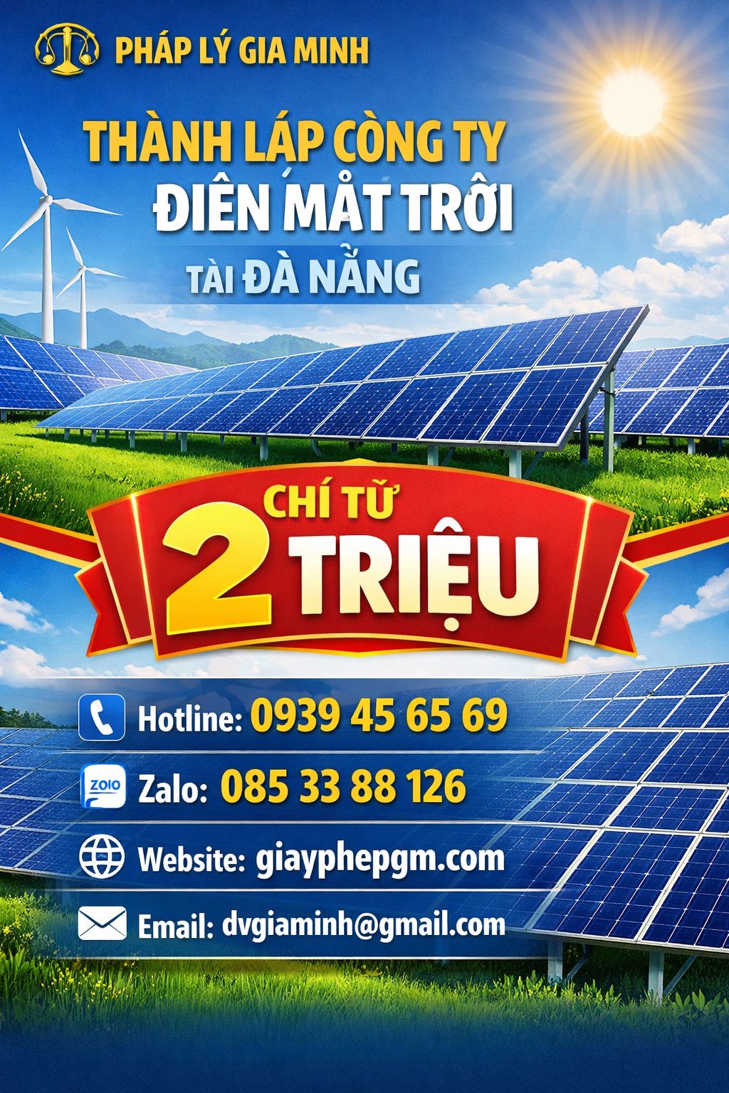 Bảng giá dịch vụ thành lập công ty điện mặt trời tại đắk lắk