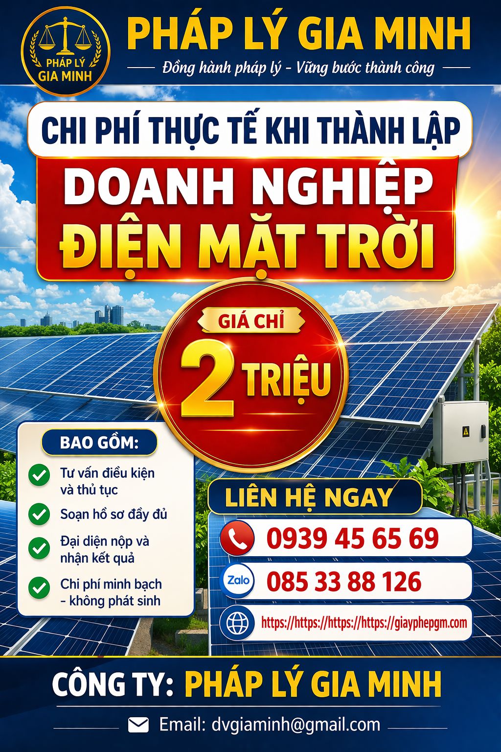 Bảng giá dịch vụ thành lập công ty tại hậu giang