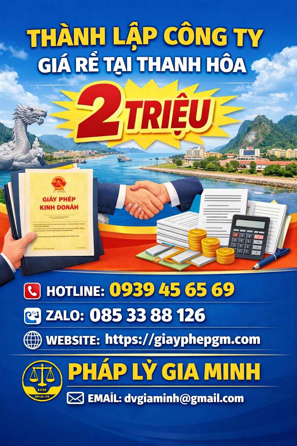 Bảng giá dịch vụ thành lập công ty tại vĩnh long