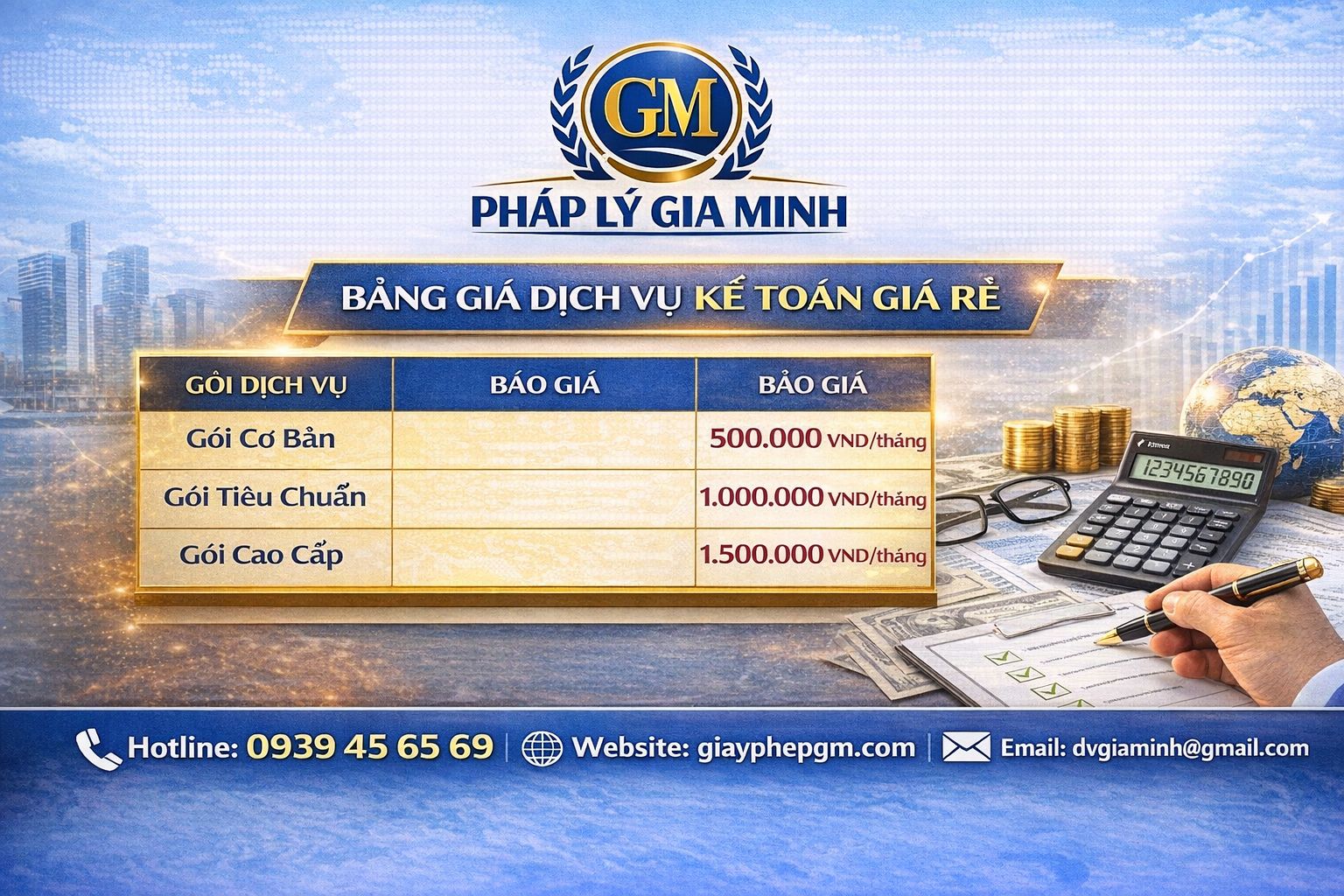 Thành lập công ty điện mặt trời tại Gia Lai – Thủ tục, hồ sơ, điều kiện chi tiết 2025 8 Bảng giá kế toán cho công ty TNHH tại gia lai