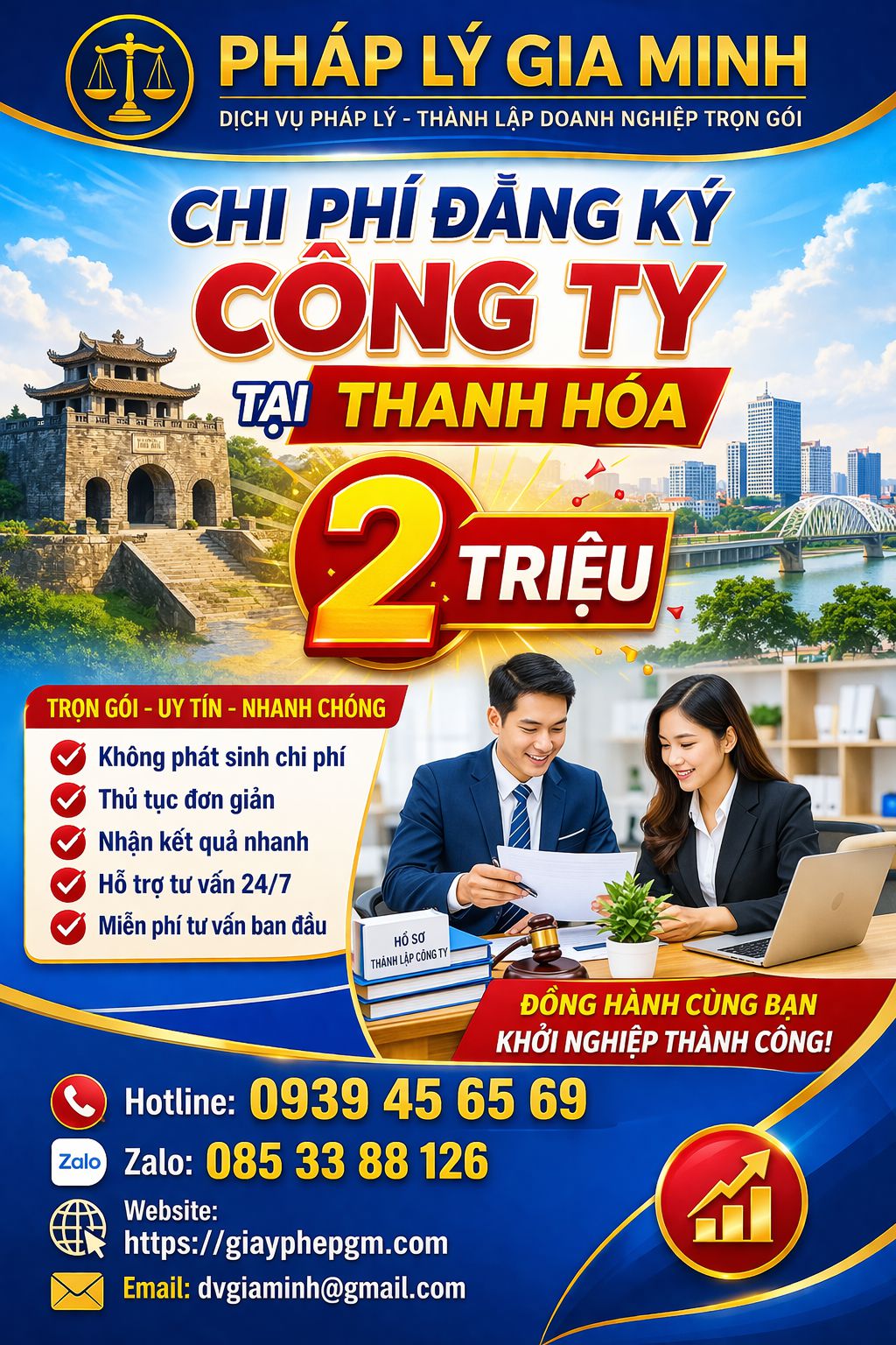 Bảng giá thành lập công ty tại bình định