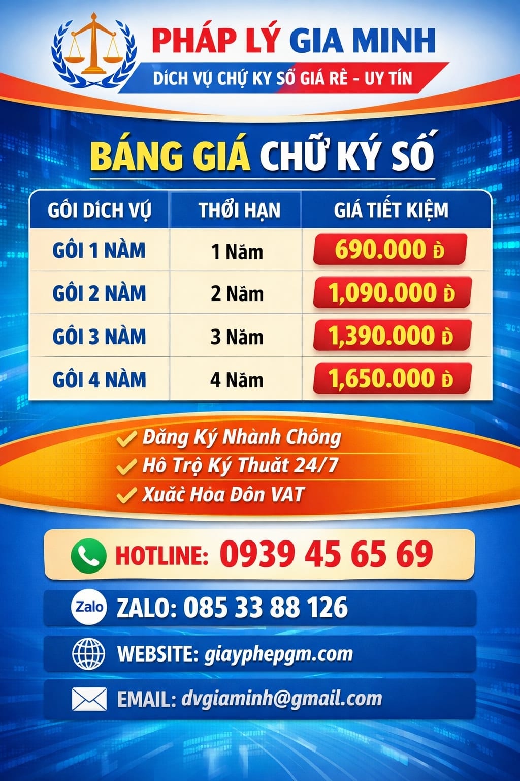 Báo giá chữ ký số cho công ty điện mặt trời tại bình thuận