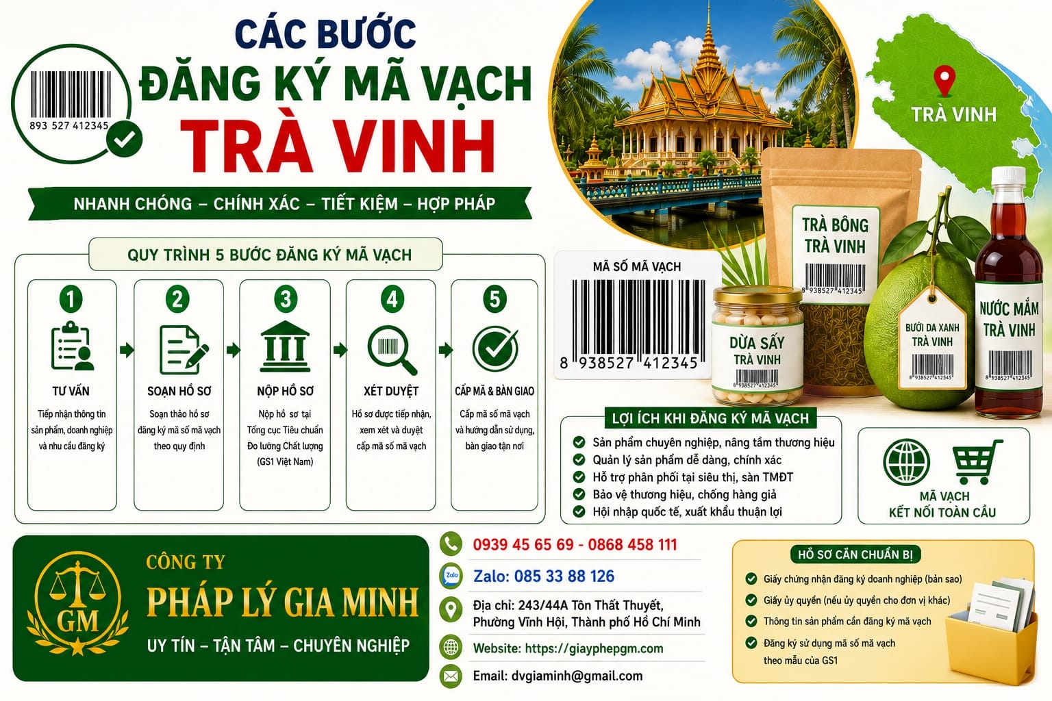 Thủ tục thực hiện đăng ký mã vạch tại Trà Vinh: Hành trình chuẩn hóa sản phẩm, sai lầm thường gặp và góc nhìn thực chiến từ Lâm Đồng 7 Các bước đăng ký mã vạch sản phẩm Trà Vinh