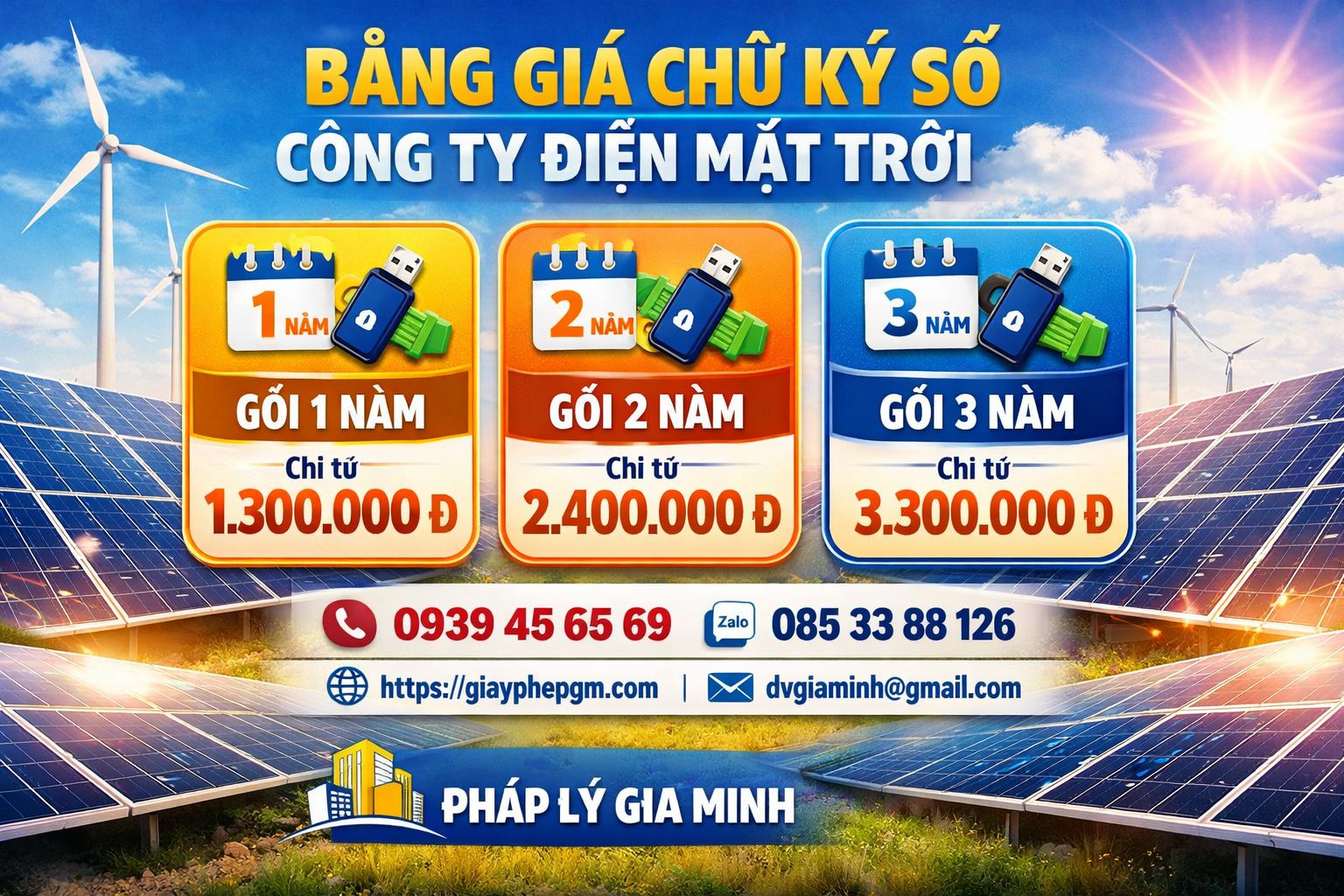 Chi phí chữ ký số công ty điện mặt trời tại hà nam