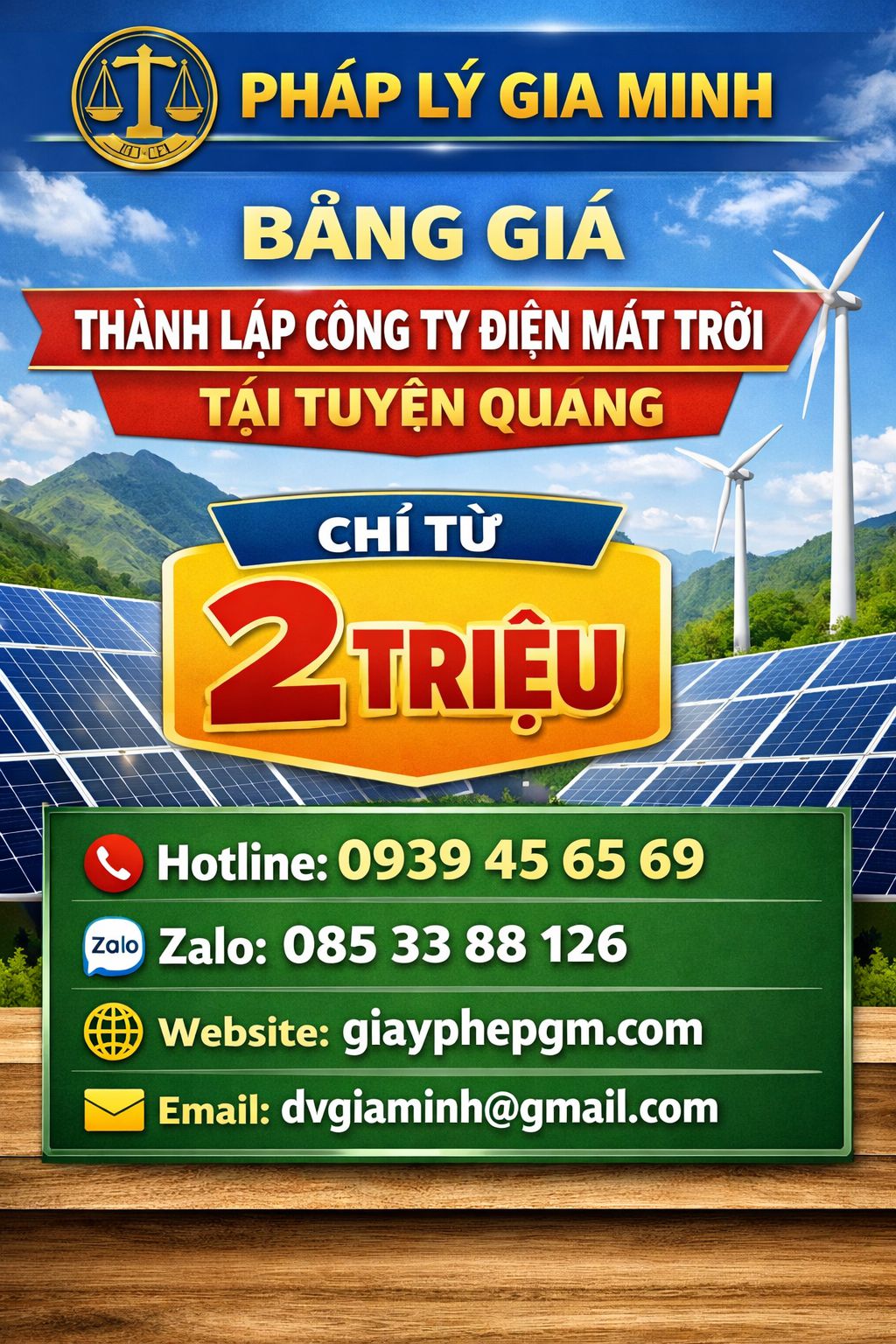 chi phí mở công ty điện mặt trời trọn gói tại quảng bình