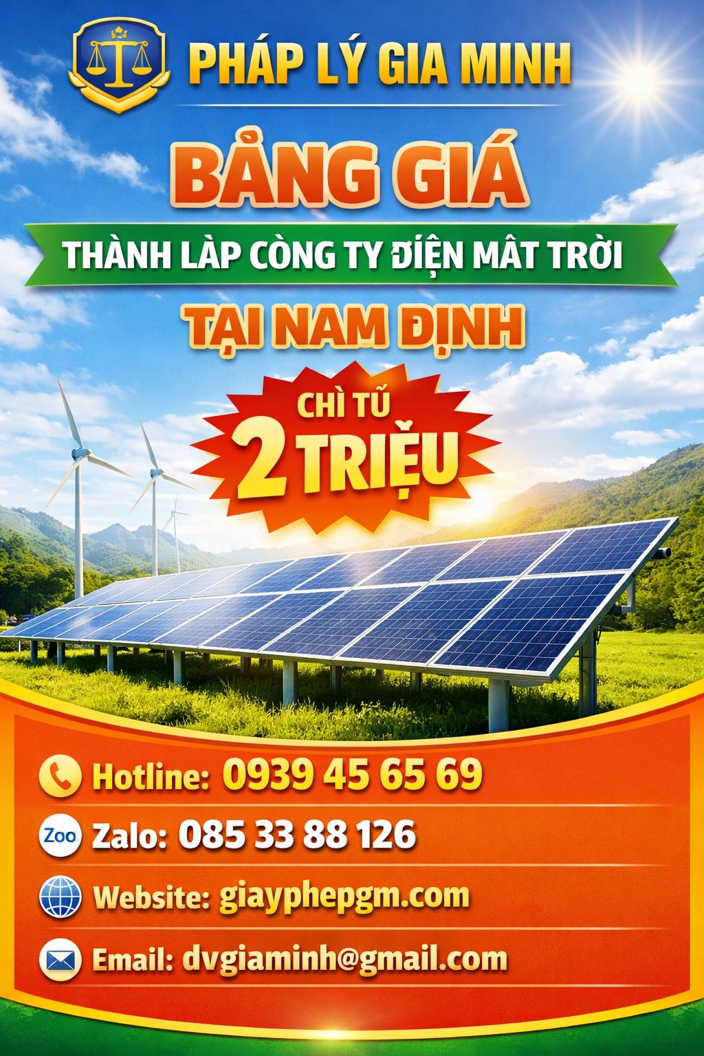 Thành lập công ty điện mặt trời tại Hà Tĩnh – Thủ tục, chi phí & điều kiện mới nhất 2025 6 Chi phí thành lập công ty điện mặt trời tại hà tĩnh