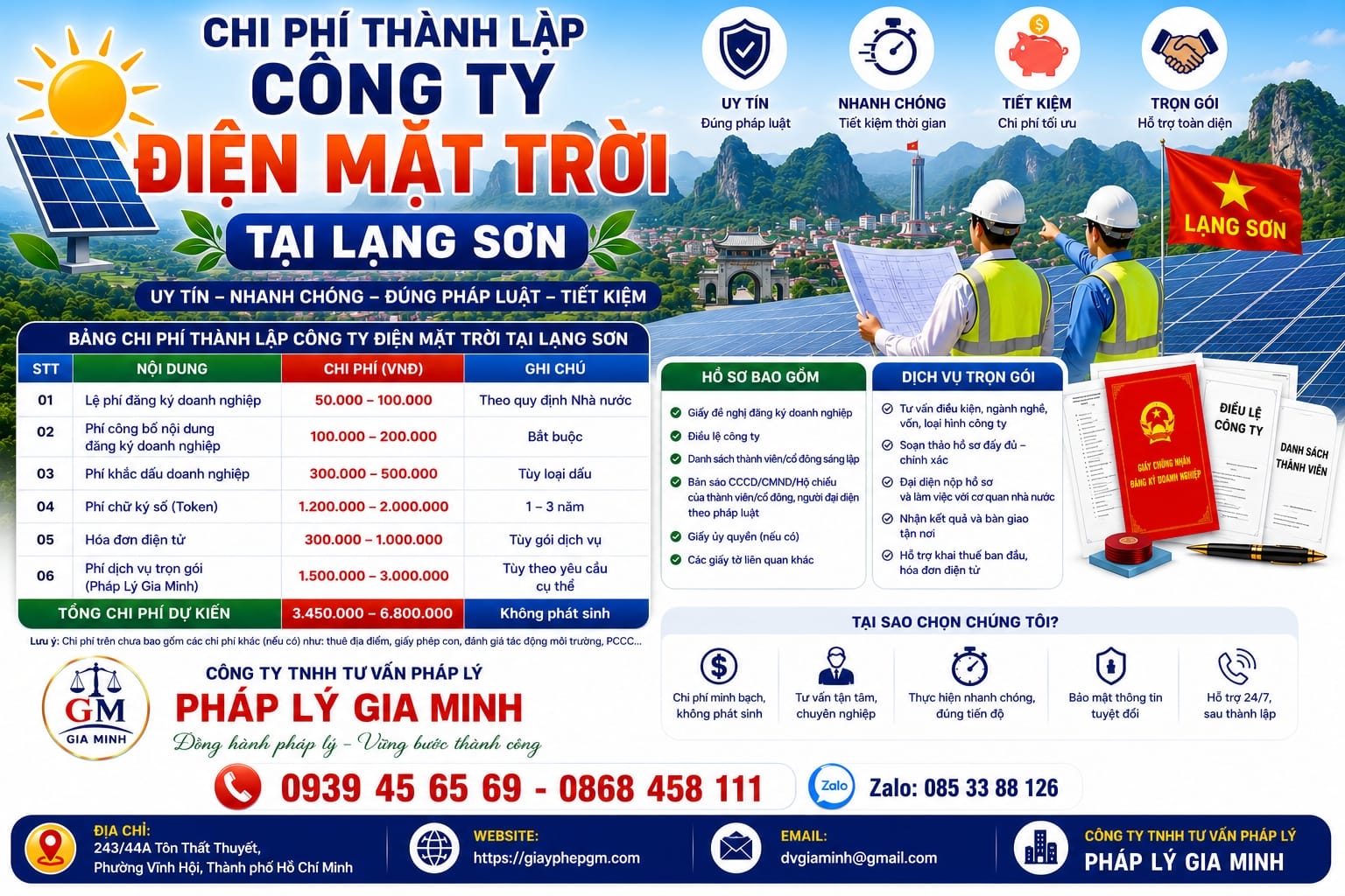 Thành lập công ty điện mặt trời tại Lạng Sơn – Đầu tư năng lượng sạch bền vững 12 Chi phí thành lập công ty điện mặt trời tại Lạng Sơn