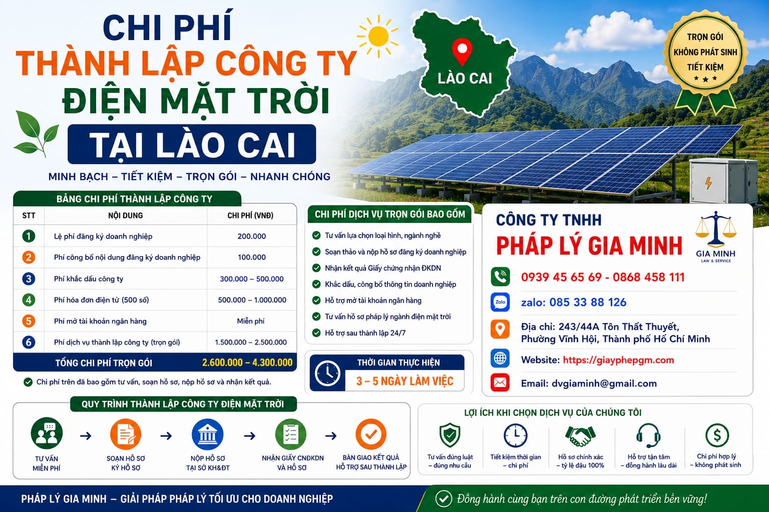 Thành lập công ty điện mặt trời tại Lào Cai 13 Chi phí thành lập công ty điện mặt trời tại Lào Cai