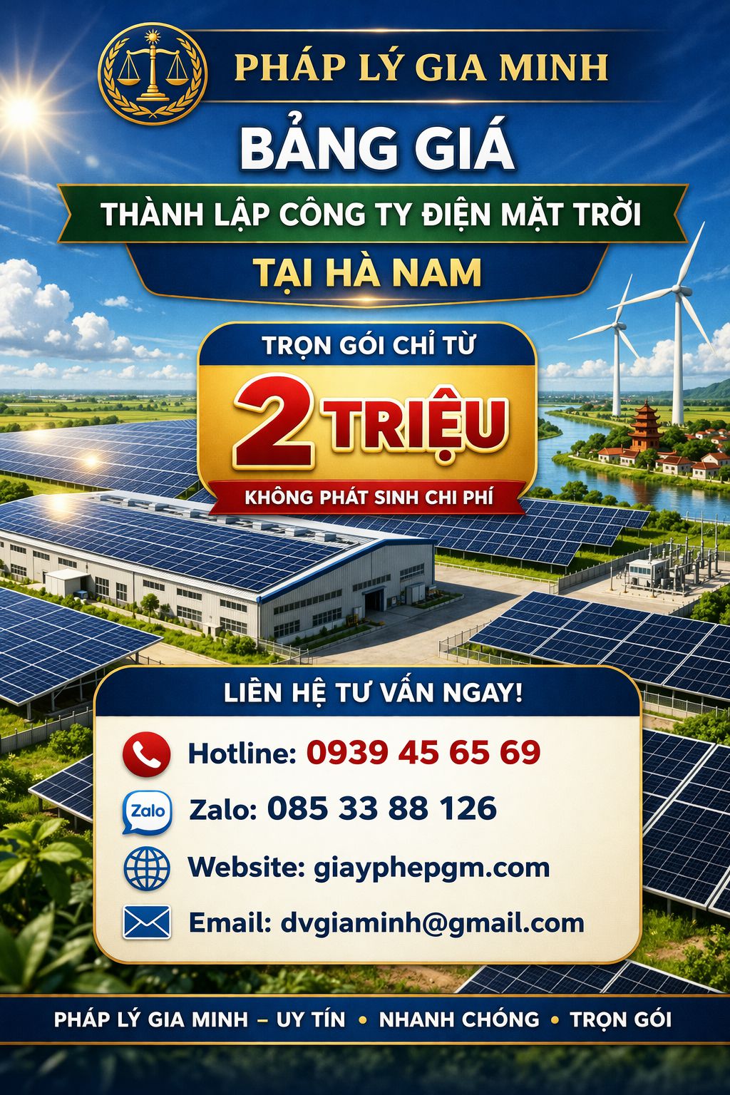 chi phí thành lập công ty điện mặt trời tại nha trang