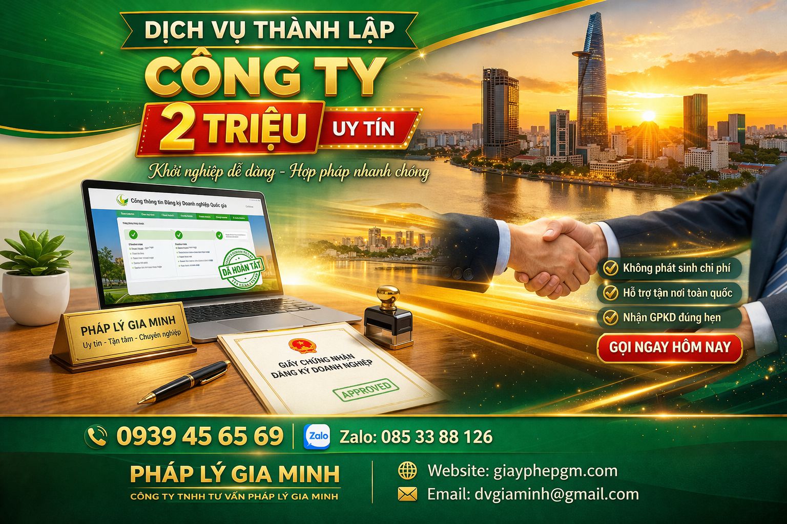 Chi phí thành lập công ty Đồng Tháp