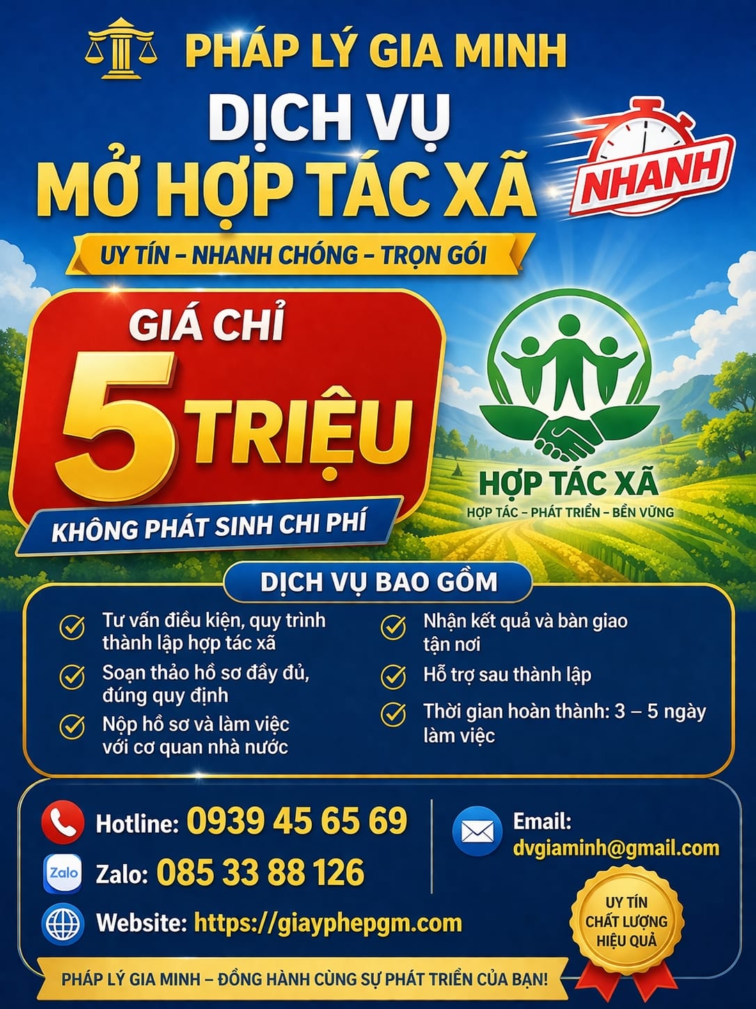 Chi phí thành lập hợp tác xã vận tải tại Phú Yên
