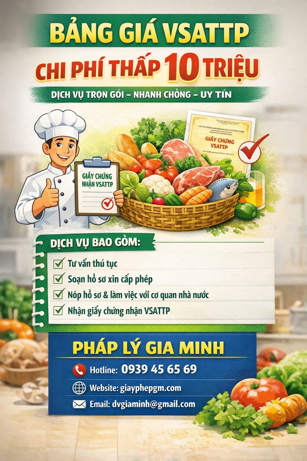 Thủ tục xin giấy phép an toàn thực phẩm cho nhà hàng tại cao bằng 7 Chi phí xin giấy phép an toàn thực phẩm nhà hàng Cao Bằng