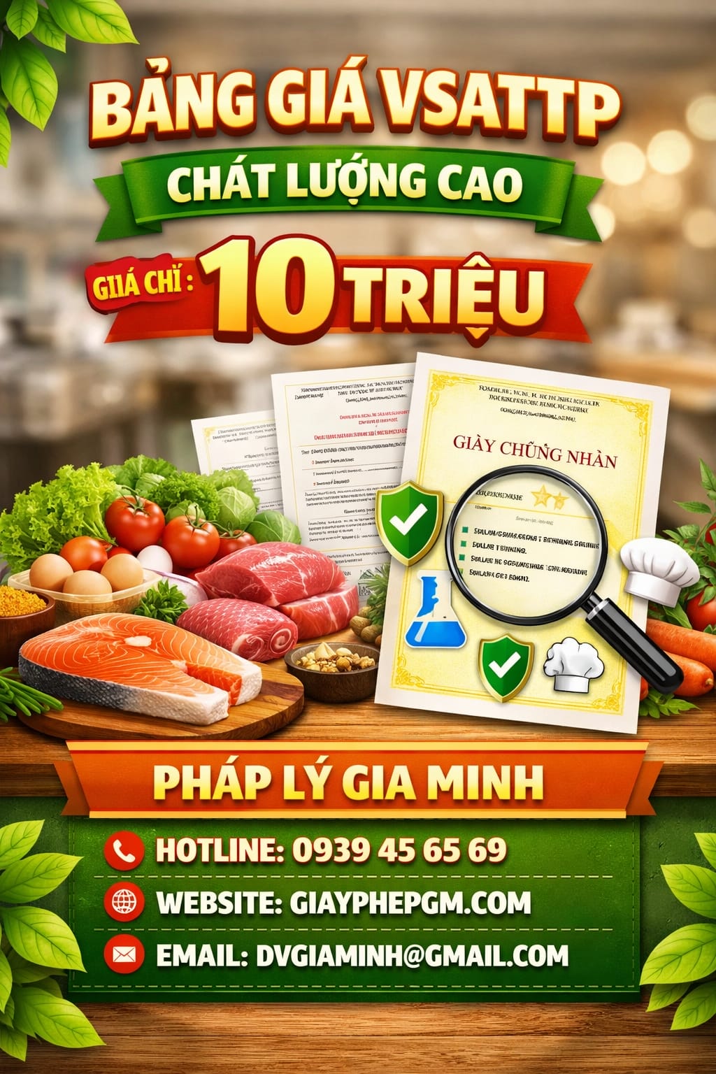 Thủ tục xin giấy phép an toàn thực phẩm cho nhà hàng tại Tuyên Quang 7 Chi phí xin giấy phép an toàn thực phẩm nhà hàng Tuyên Quang