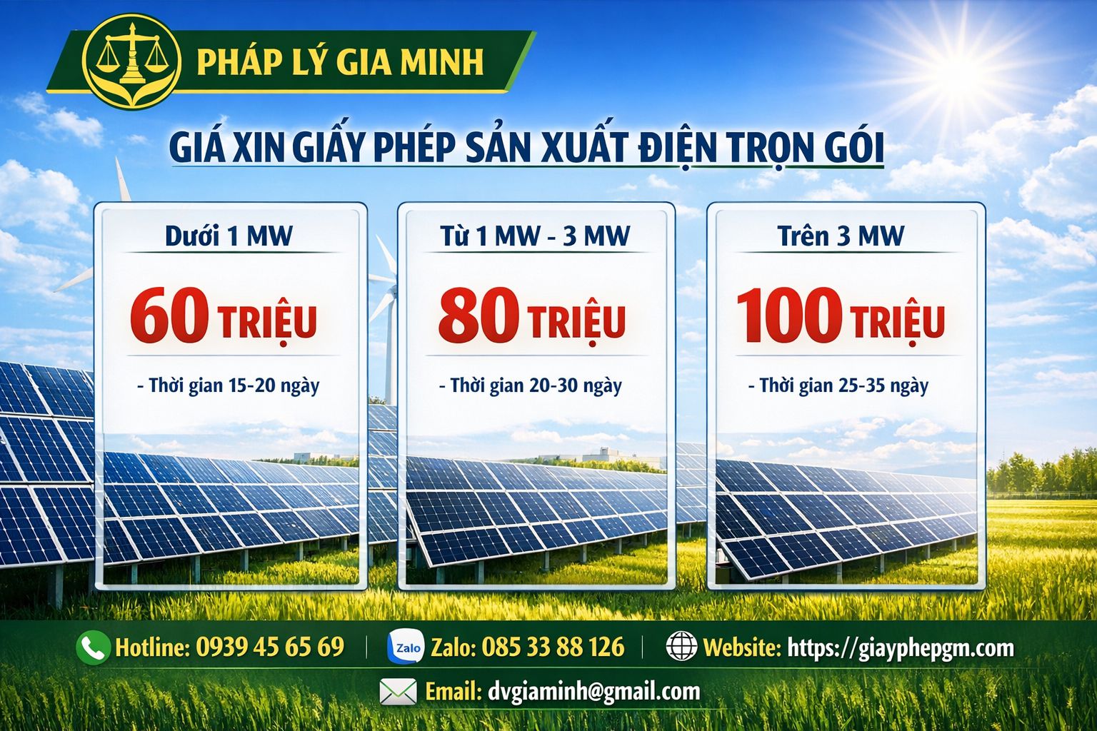 Chi phí xin giấy phép sản xuất điện mặt trời tại tphcm