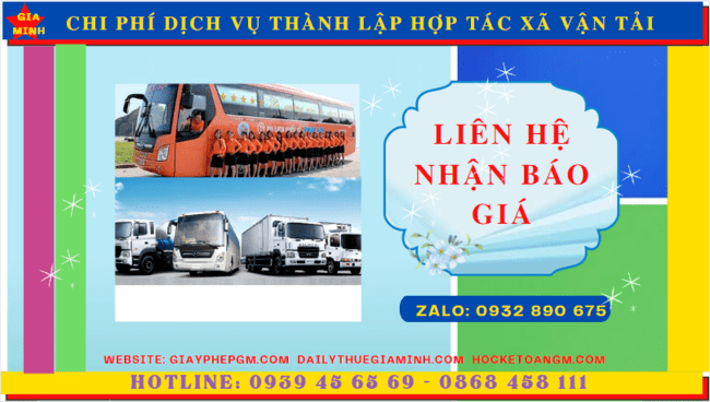DỊCH VỤ THÀNH LẬP HỢP TÁC XÃ VẬN TẢI TẠI THÀNH PHỐ HẢI PHÒNG 5 Chi phí thành lập hợp tác xã vận tải tại thành phố Hải Phòng