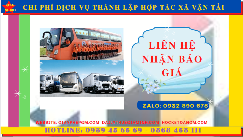 DỊCH VỤ THÀNH LẬP HỢP TÁC XÃ VẬN TẢI TẠI AN GIANG 5 Chi phí thành lập hợp tác xã vận tải tại An Giang