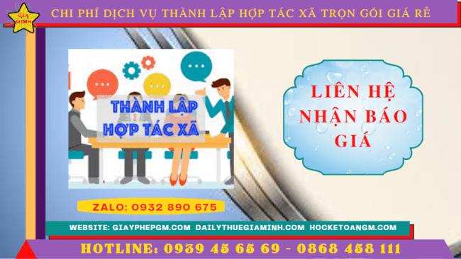 Dịch vụ thành lập hợp tác xã quận 6 trọn gói giá rẻ 5 Chi phí dịch vụ thành lập hợp tác xã tại Quận 6 - TPHCM
