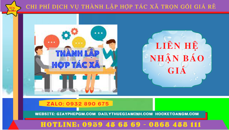 Dịch vụ thành lập hợp tác xã quận hai bà trưng trọn gói giá rẻ 5 Chi phí dịch vụ thành lập hợp tác xã tại Quận Hai Bà Trưng - Hà Nội