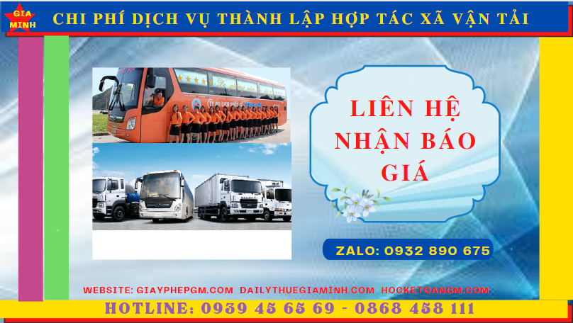 Dịch vụ thành lập hợp tác xã vận tải tại cà mau 5 Chi phí thành lập hợp tác xã vận tải tại Cà Mau