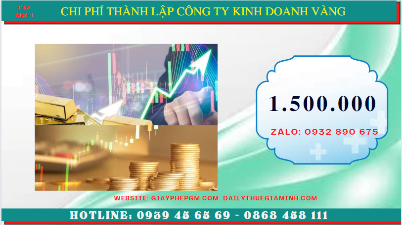 Chi phí thành lập doanh nghiệp mua bán vàng miếng tại Quận 8 - TPHCM