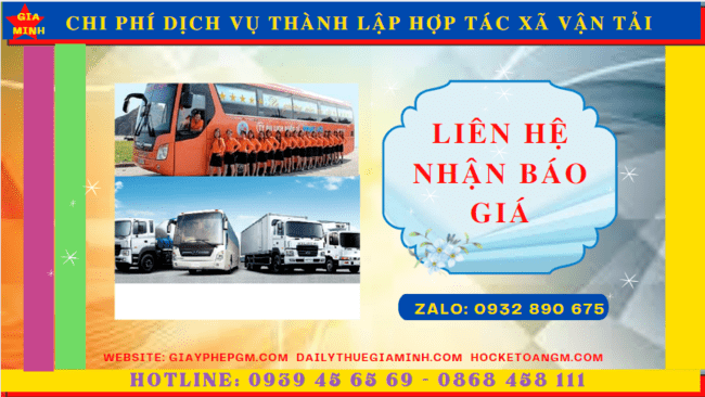 Dịch vụ thành lập hợp tác xã vận tải tại kiên giang 5 Chi phí thành lập hợp tác xã vận tải tại Kiên Giang