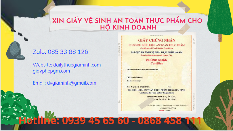 XIN GIẤY VỆ SINH AN TOÀN THỰC PHẨM CHO HỘ KINH DOANH TẠI TÂY NINH 6 Dịch vụ xin giấy chứng nhận vệ sinh an toàn thực phẩm cho hộ kinh doanh tại Tây Ninh