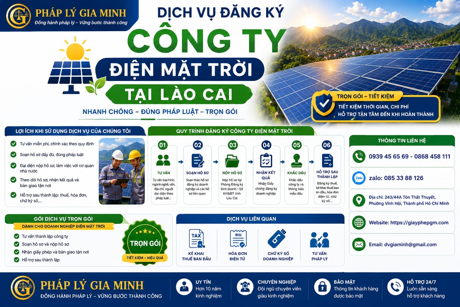 Thành lập công ty điện mặt trời tại Lào Cai 15 Dịch vụ đăng ký công ty điện mặt trời tại Lào Cai