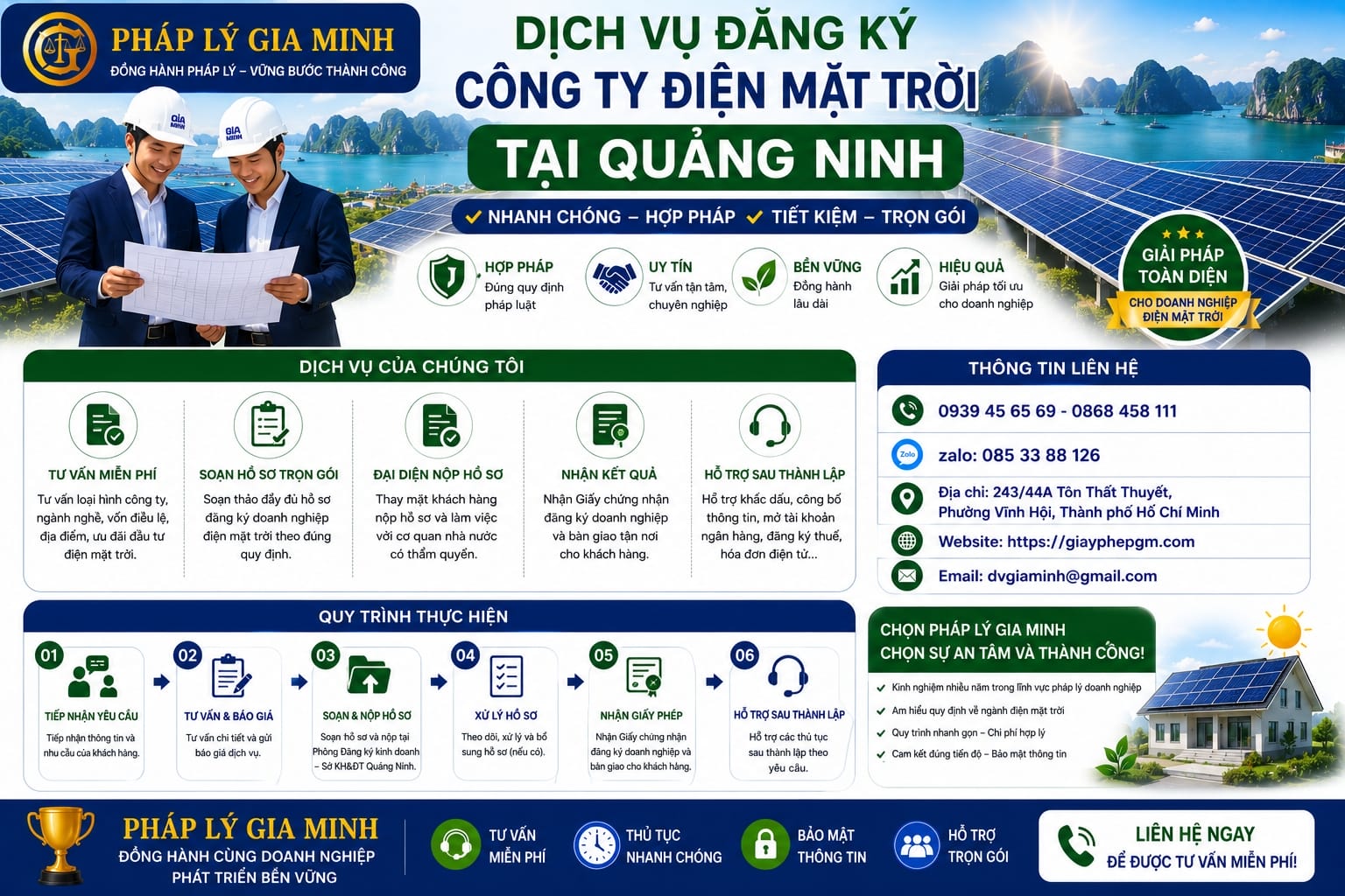 Dịch vụ đăng ký công ty điện mặt trời tại Quảng Ninh