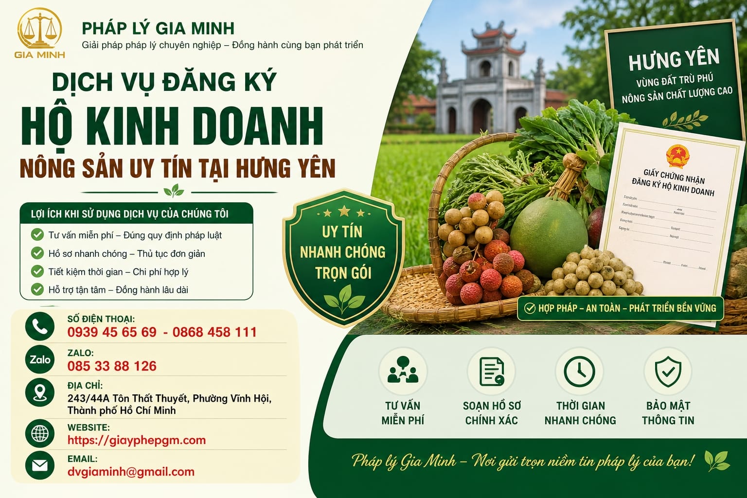 Dịch vụ đăng ký hộ kinh doanh nông sản uy tín tại Hưng Yên